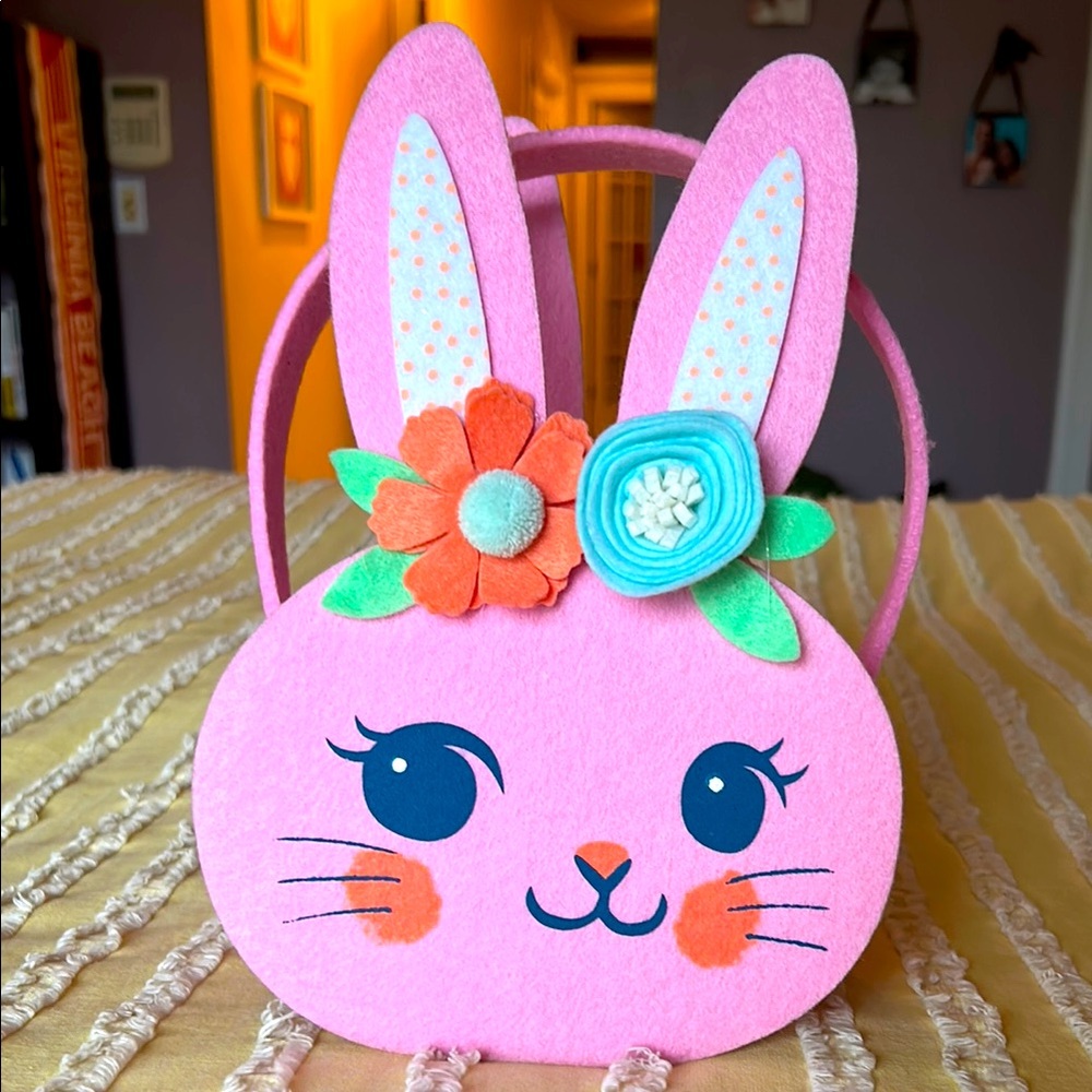 Pink Felt Bunny Bag